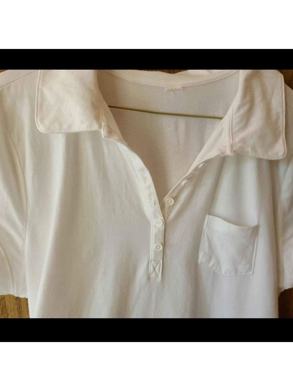 Women's White Jersey Knit Top Size S - Picture 2 of 3